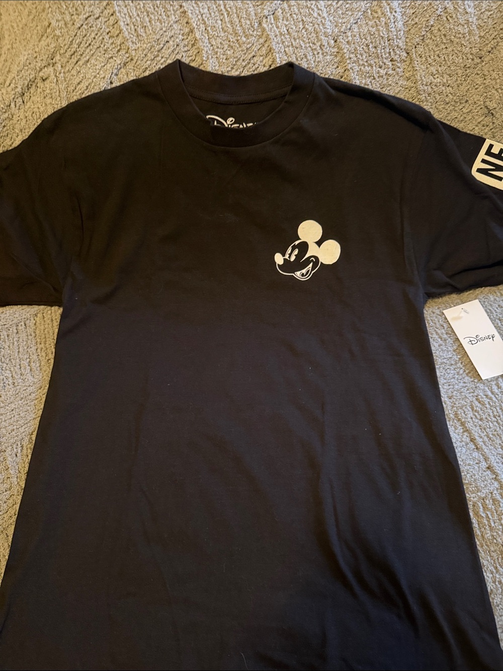 Neff Black Short Sleeve Tee with White Mickey Graphic